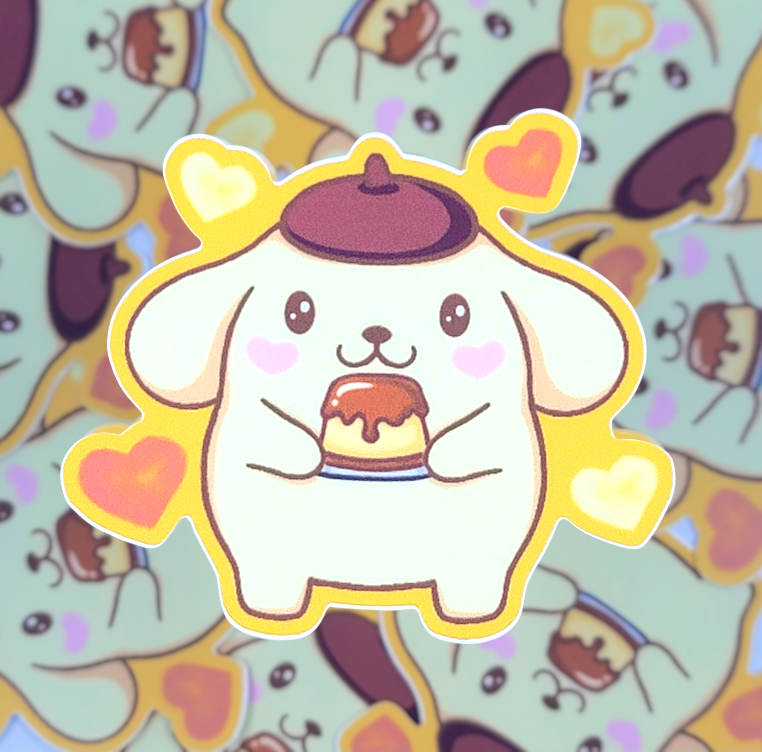 Pompompurin Hearts ( Sticker )