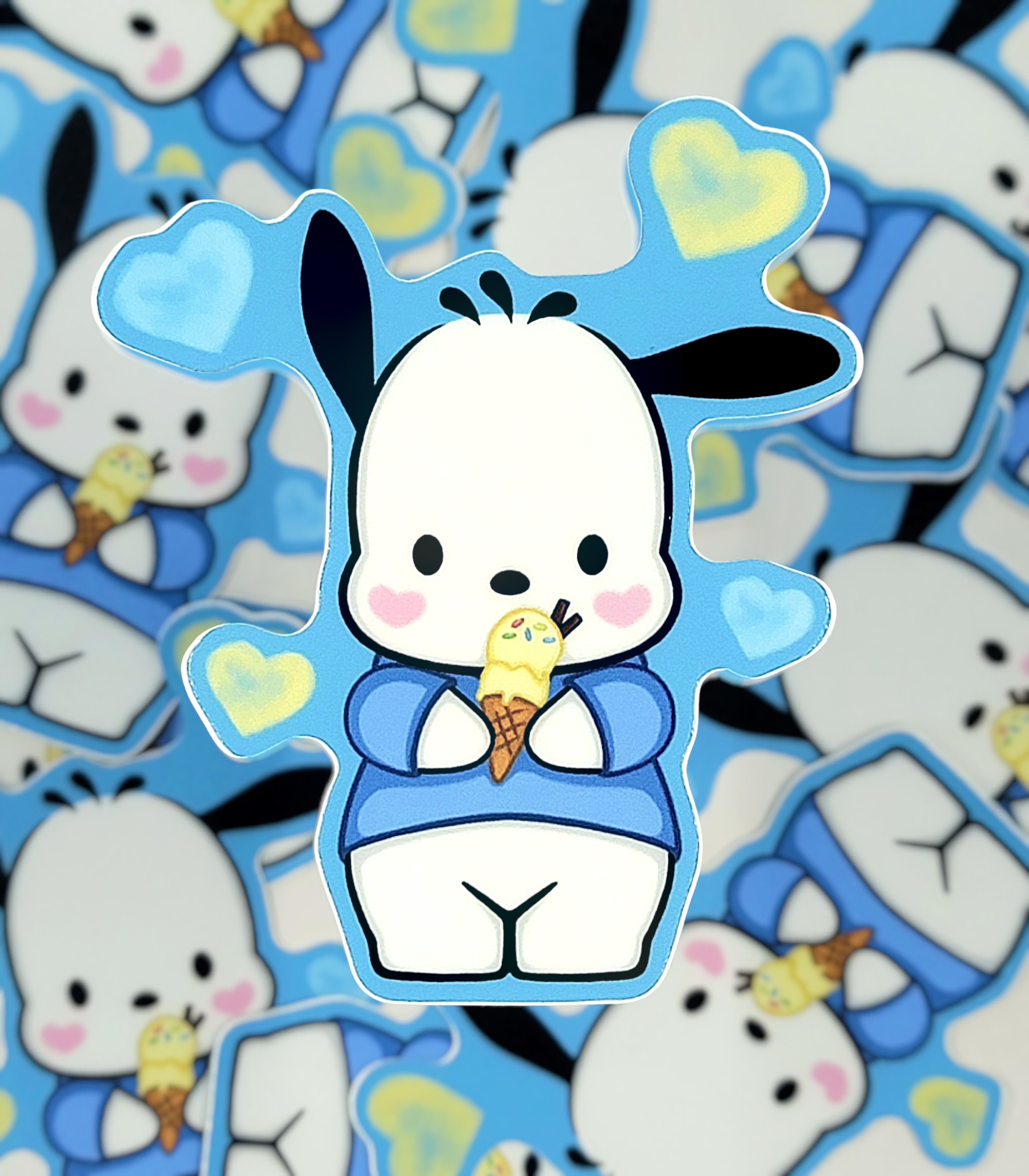 Pochacco Hearts ( Sticker )