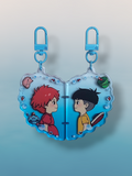 Ponyo and Sosuke Heart  ( Magnetic Keychain )